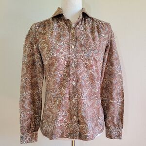 College Town | 70s Vintage Paisley Blouse